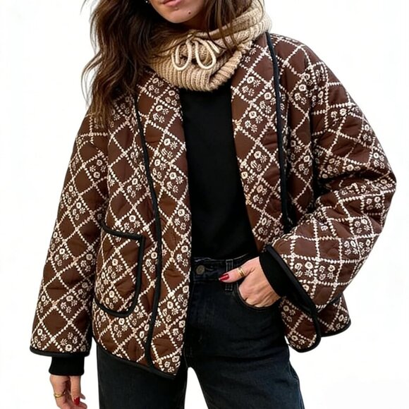 Jackets & Blazers - Cropped Quilted Puffer Jacket Oversized Y2K Chic Packable Lightweight Winter